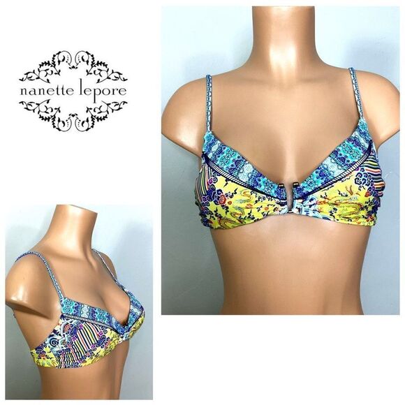 New. Nanette Lapore gold and blue dragon bikini. Small. - Picture 1 of 9